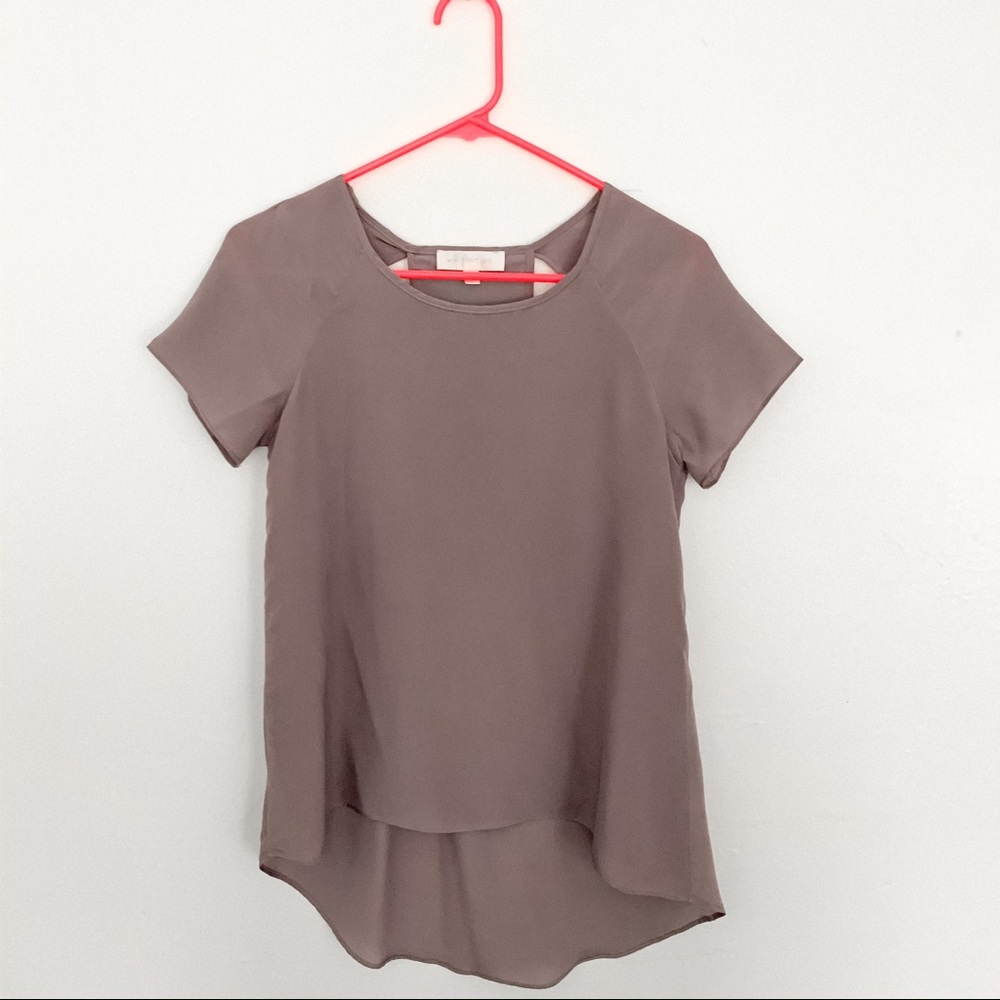 Grey Hi-lo Top with Cutout Back